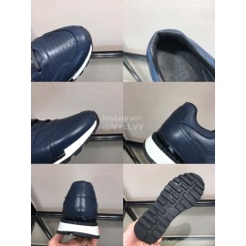 Berluti Calf Leather Casual Board Shoes For Men Navy