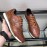 Berluti Calf Leather Casual Board Shoes For Men Brown