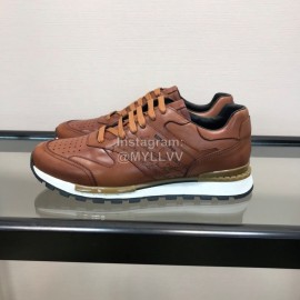 Berluti Calf Leather Casual Board Shoes For Men Brown