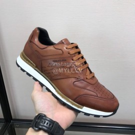 Berluti Calf Leather Casual Board Shoes For Men Brown