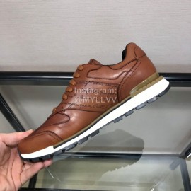 Berluti Calf Leather Casual Board Shoes For Men Brown