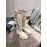 Both Cowhide Thick High Heeled Long Boots For Women White