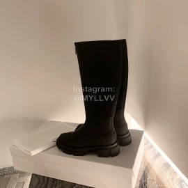 Both Silk Cowhide Thick High Heeled Zipper Long Boots For Women Black