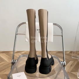 Both Soft Cow Leather Thick Soles Boots For Women Apricot