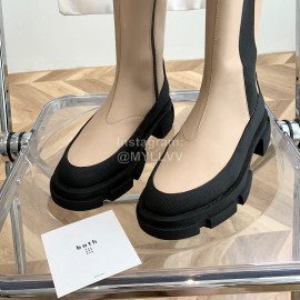 Both Soft Cow Leather Thick Soles Boots For Women Apricot