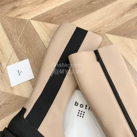 Both Soft Cow Leather Thick Soles Boots For Women Apricot