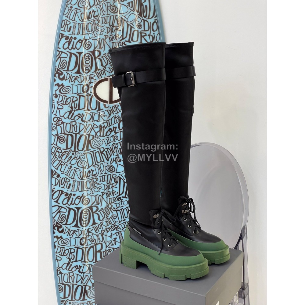 Both Thickened Satin Thick High Heeled Long Boots For Women 