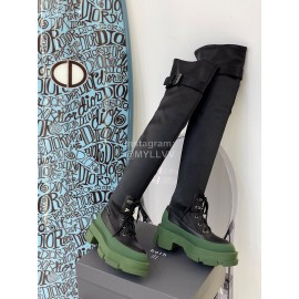 Both Thickened Satin Thick High Heeled Long Boots For Women 