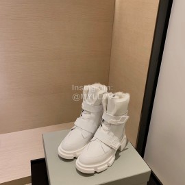 Both Autumn Winter Soft Cowhide High Heeled Boots For Women White