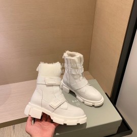 Both Autumn Winter Soft Cowhide High Heeled Boots For Women White