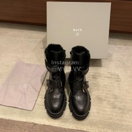 Both Autumn Winter Soft Cowhide High Heeled Boots For Women Black