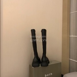 Both Autumn Winter Soft Black Cowhide High Heeled Boots For Women