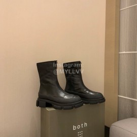 Both Autumn Winter Soft Cowhide High Heeled Boots Black For Women