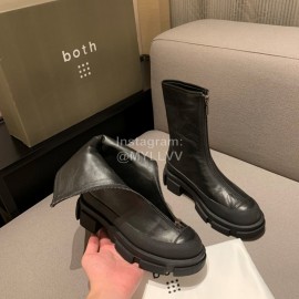 Both Autumn Winter Soft Cowhide High Heeled Boots Black For Women