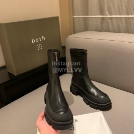 Both Autumn Winter Soft Cowhide High Heeled Boots Black For Women