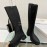 Both Fall Winter New Soft Leather High Heeled Boots For Women Black