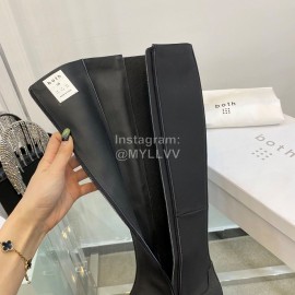Both Fall Winter New Soft Leather High Heeled Boots For Women Black