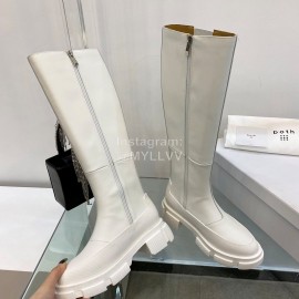 Both Fall Winter New Soft Leather High Heeled Boots For Women White