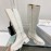 Both Fall Winter New Soft Leather High Heeled Boots For Women White