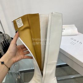 Both Fall Winter New Soft Leather High Heeled Boots For Women White