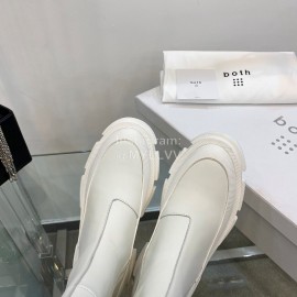 Both Fall Winter New Soft Leather High Heeled Boots For Women White