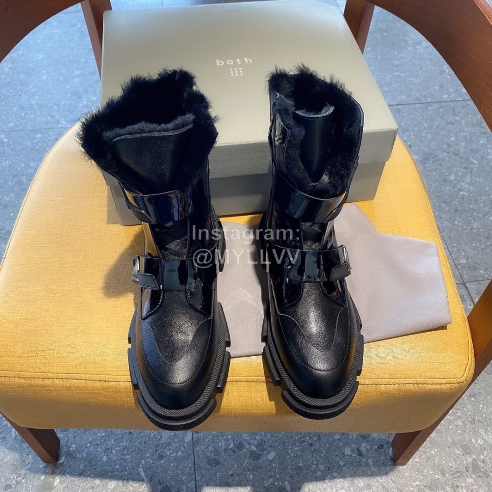 Both Fall Winter New Soft Leather Short Boots For Women Black