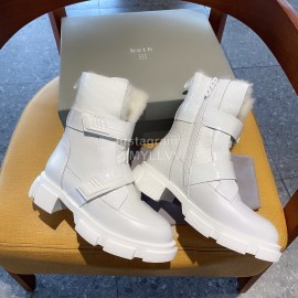 Both Fall Winter New Soft Leather Short Boots For Women White