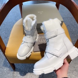 Both Fall Winter New Soft Leather Short Boots For Women White