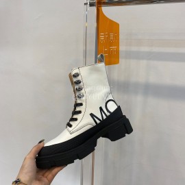 Both Co Branded Monse Fall Winter Lace Up Boots For Women White