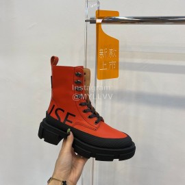 Both Co Branded Monse Fall Winter Lace Up Boots For Women Orange