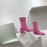 Both Spring New Leather High Heeled Boots For Women Rose Red