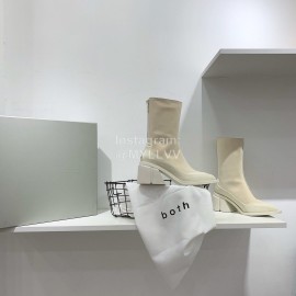 Both Spring New Leather High Heeled Boots For Women Beige