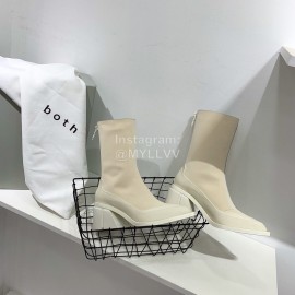 Both Spring New Leather High Heeled Boots For Women Beige