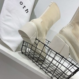 Both Spring New Leather High Heeled Boots For Women Beige