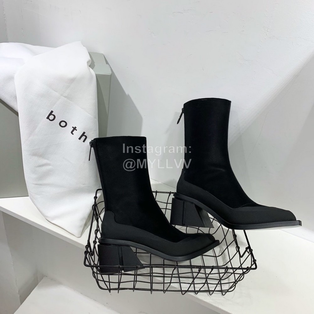 Both Spring New Leather High Heeled Boots For Women Black