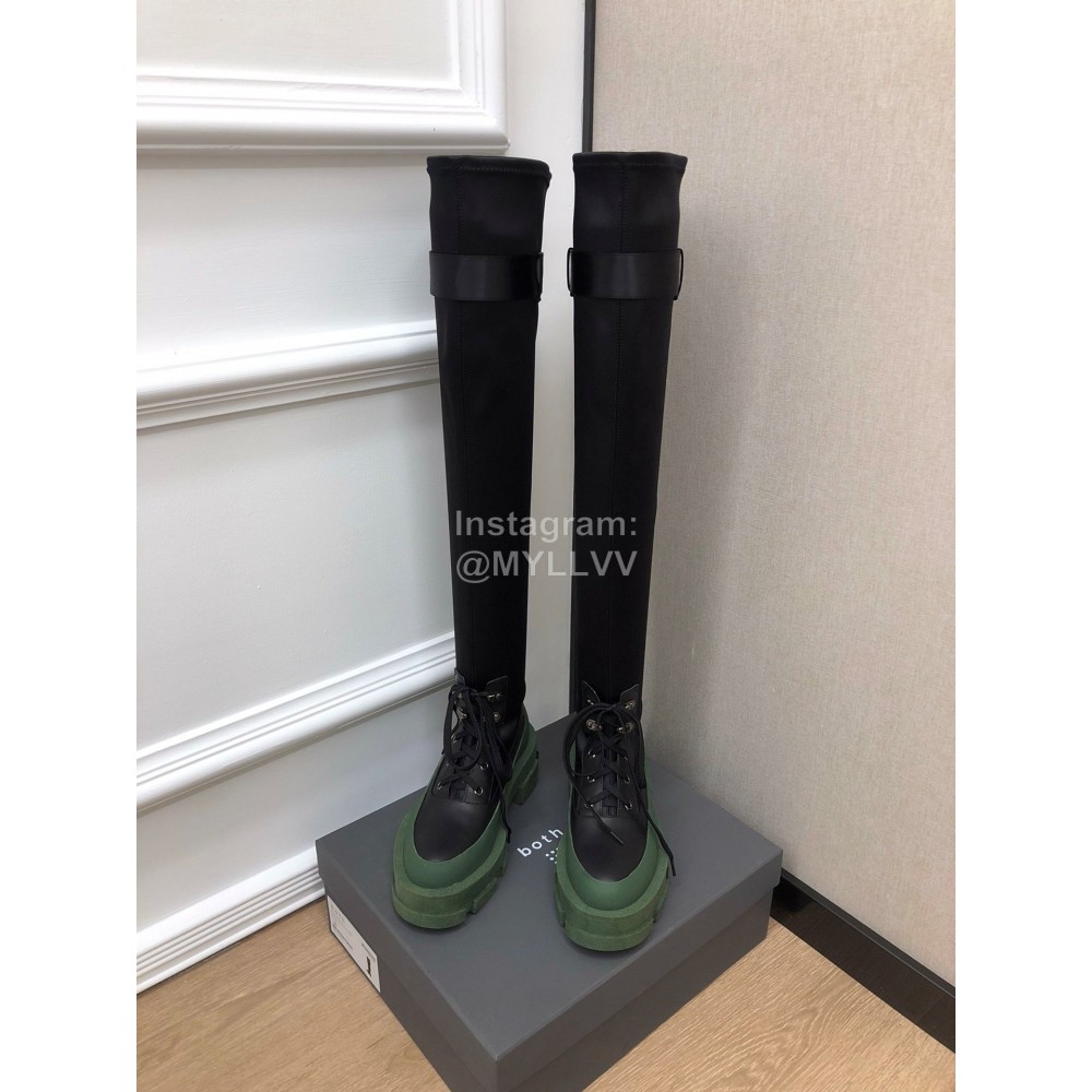 Both Fashion Leather High Heeled Long Boots For Women Black
