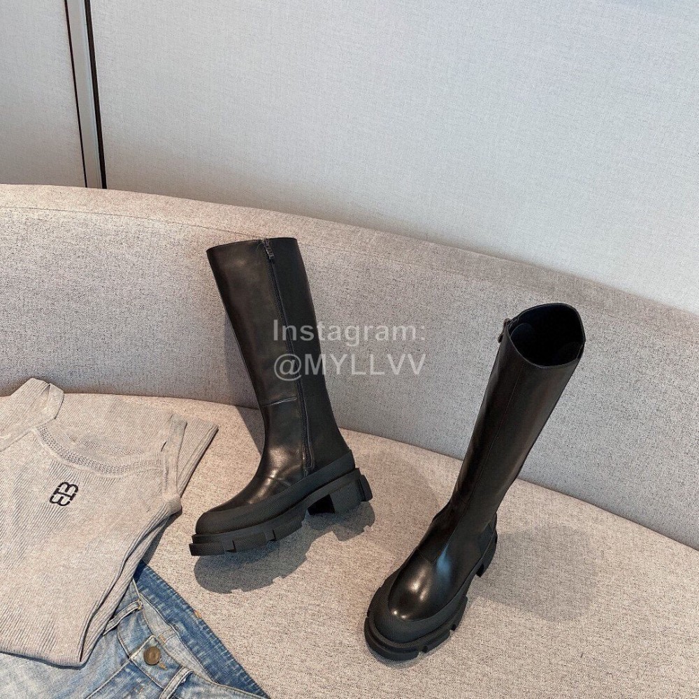 Both Fashion Leather High Heeled Elastic Boots For Women Black