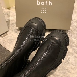 Both Fashion Black Leather Zipper High Heeled Boots For Women 