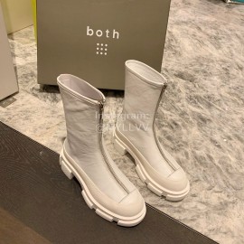 Both Fashion White Leather Zipper High Heeled Boots For Women 
