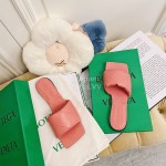 Bottega Veneta Summer New Sheepskin Flat Heel Slippers For Women Pink