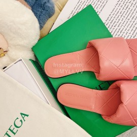 Bottega Veneta Summer New Sheepskin Flat Heel Slippers For Women Pink