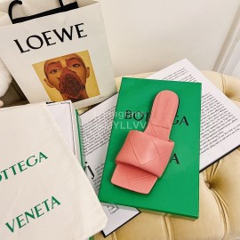 Bottega Veneta Summer New Sheepskin Flat Heel Slippers For Women Pink