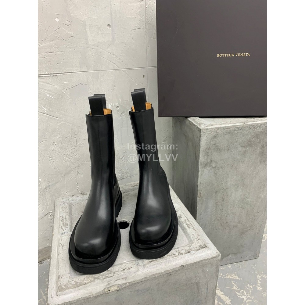 Bottega Veneta Autumn Winter Calf Leather Thick Soled Boots Black