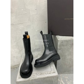 Bottega Veneta Autumn Winter Calf Leather Thick Soled Boots Black