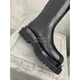 Bottega Veneta Autumn Winter Calf Leather Thick Soled Boots Black