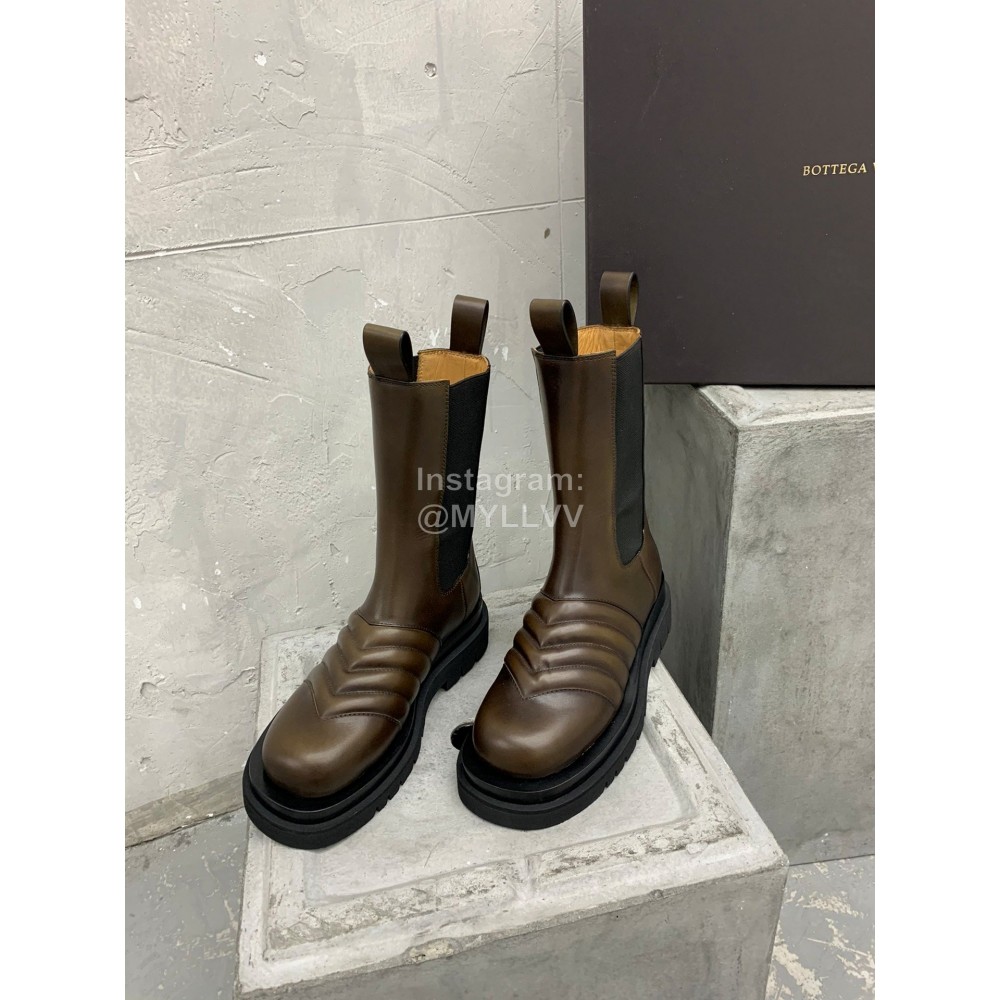 Bottega Veneta Autumn Winter Calf Leather Thick Soled Boots Brown