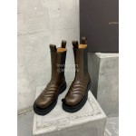 Bottega Veneta Autumn Winter Calf Leather Thick Soled Boots Brown