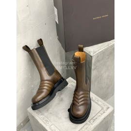 Bottega Veneta Autumn Winter Calf Leather Thick Soled Boots Brown