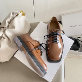 Bottega Veneta Autumn Winter New Coffee Leather Shoes For Women