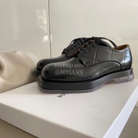Bottega Veneta Autumn Winter New Thick Soled Black Leather Shoes